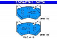 Kit de plaquettes de frein, frein à disque 13.0460-4700.2 ATE