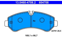Kit de plaquettes de frein, frein à disque 13.0460-4708.2 ATE
