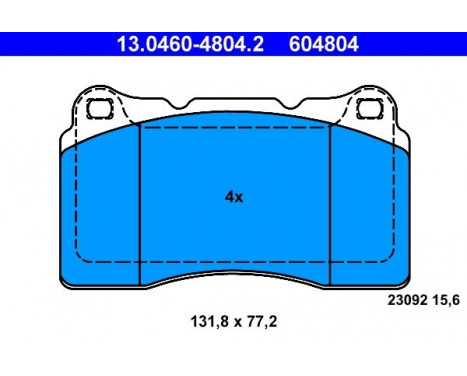 Kit de plaquettes de frein, frein à disque 13.0460-4804.2 ATE, Image 2