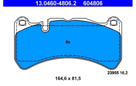 Kit de plaquettes de frein, frein à disque 13.0460-4806.2 ATE, Image 2