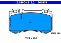 Kit de plaquettes de frein, frein à disque 13.0460-4819.2 ATE