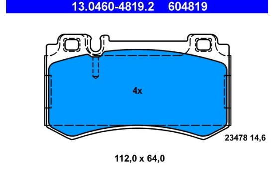 Kit de plaquettes de frein, frein à disque 13.0460-4819.2 ATE