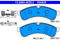 Kit de plaquettes de frein, frein à disque 13.0460-4829.2 ATE