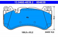 Kit de plaquettes de frein, frein à disque 13.0460-4839.2 ATE