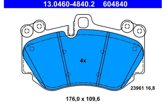Kit de plaquettes de frein, frein à disque 13.0460-4840.2 ATE, Image 2