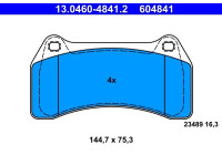 Kit de plaquettes de frein, frein à disque 13.0460-4841.2 ATE
