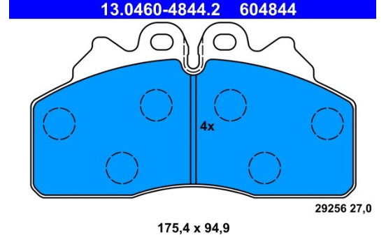 Kit de plaquettes de frein, frein à disque 13.0460-4844.2 ATE, Image 2