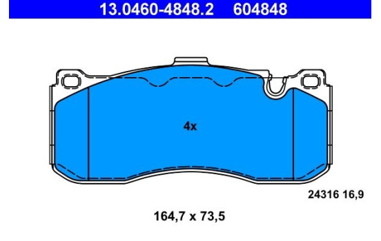Kit de plaquettes de frein, frein à disque 13.0460-4848.2 ATE, Image 2