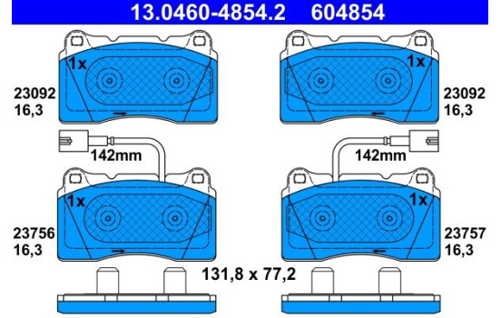 Kit de plaquettes de frein, frein à disque 13.0460-4854.2 ATE, Image 2