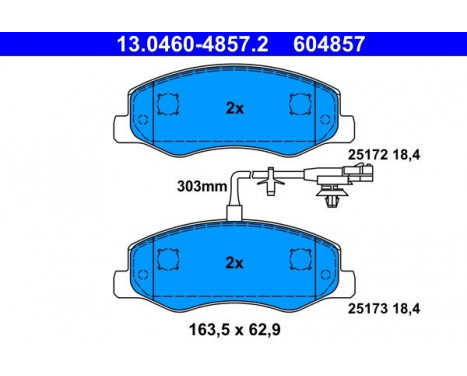 Kit de plaquettes de frein, frein à disque 13.0460-4857.2 ATE