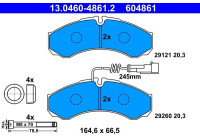 Kit de plaquettes de frein, frein à disque 13.0460-4861.2 ATE
