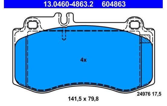 Kit de plaquettes de frein, frein à disque 13.0460-4863.2 ATE, Image 2