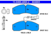 Kit de plaquettes de frein, frein à disque 13.0460-4865.2 ATE