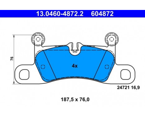 Kit de plaquettes de frein, frein à disque 13.0460-4872.2 ATE, Image 2