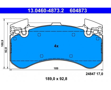 Kit de plaquettes de frein, frein à disque 13.0460-4873.2 ATE