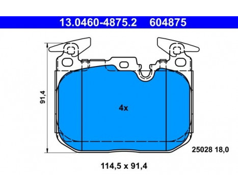 Kit de plaquettes de frein, frein à disque 13.0460-4875.2 ATE, Image 2