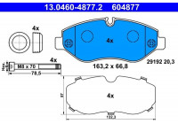 Kit de plaquettes de frein, frein à disque 13.0460-4877.2 ATE