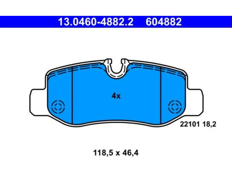 Kit de plaquettes de frein, frein à disque 13.0460-4882.2 ATE, Image 2