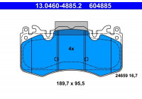 Kit de plaquettes de frein, frein à disque 13.0460-4885.2 ATE