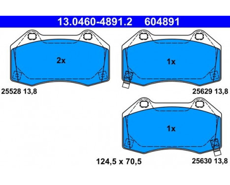 Kit de plaquettes de frein, frein à disque 13.0460-4891.2 ATE