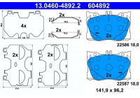 Kit de plaquettes de frein, frein à disque 13.0460-4892.2 ATE