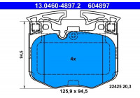 Kit de plaquettes de frein, frein à disque 13.0460-4897.2 ATE