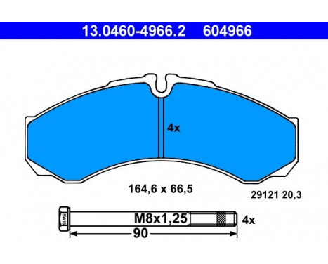 Kit de plaquettes de frein, frein à disque 13.0460-4966.2 ATE, Image 2