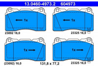Kit de plaquettes de frein, frein à disque 13.0460-4973.2 ATE