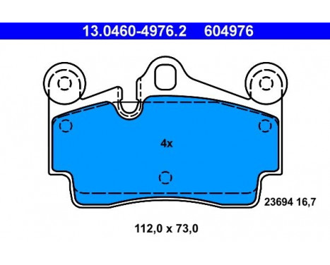 Kit de plaquettes de frein, frein à disque 13.0460-4976.2 ATE, Image 2