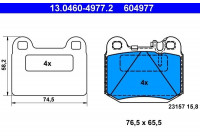 Kit de plaquettes de frein, frein à disque 13.0460-4977.2 ATE