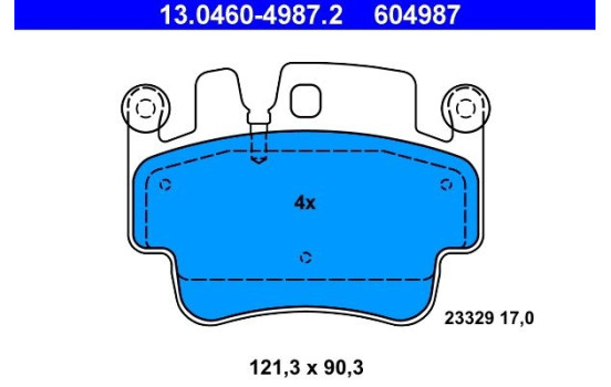 Kit de plaquettes de frein, frein à disque 13.0460-4987.2 ATE