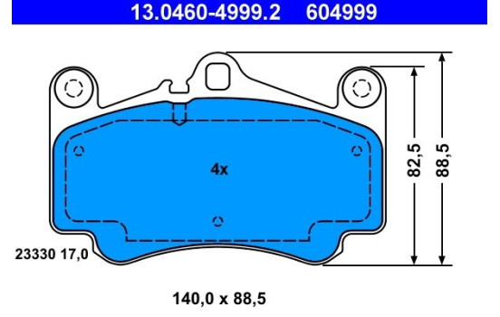 Kit de plaquettes de frein, frein à disque 13.0460-4999.2 ATE, Image 2