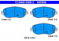 Kit de plaquettes de frein, frein à disque 13.0460-5500.2 ATE