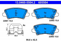 Kit de plaquettes de frein, frein à disque 13.0460-5504.2 ATE