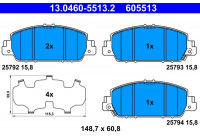 Kit de plaquettes de frein, frein à disque 13.0460-5513.2 ATE