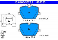 Kit de plaquettes de frein, frein à disque 13.0460-5523.2 ATE