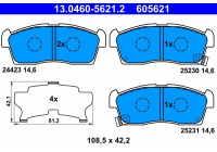 Kit de plaquettes de frein, frein à disque 13.0460-5621.2 ATE