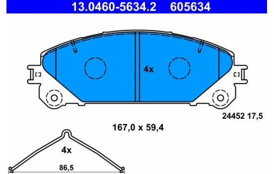 Kit de plaquettes de frein, frein à disque 13.0460-5634.2 ATE, Image 2