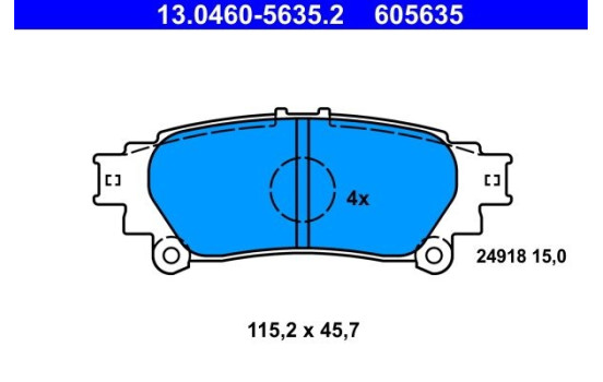 Kit de plaquettes de frein, frein à disque 13.0460-5635.2 ATE, Image 2