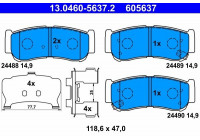 Kit de plaquettes de frein, frein à disque 13.0460-5637.2 ATE