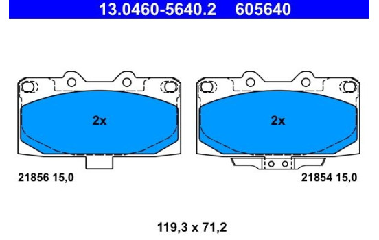 Kit de plaquettes de frein, frein à disque 13.0460-5640.2 ATE, Image 2