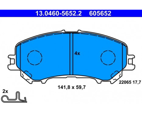 Kit de plaquettes de frein, frein à disque 13.0460-5652.2 ATE, Image 2