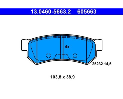 Kit de plaquettes de frein, frein à disque 13.0460-5663.2 ATE, Image 2