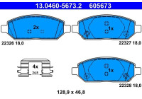 Kit de plaquettes de frein, frein à disque 13.0460-5673.2 ATE