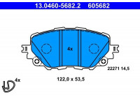 Kit de plaquettes de frein, frein à disque 13.0460-5682.2 ATE