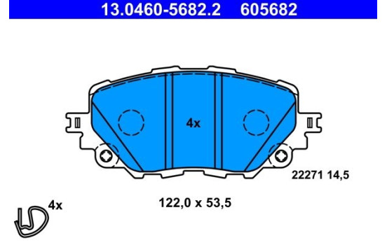 Kit de plaquettes de frein, frein à disque 13.0460-5682.2 ATE