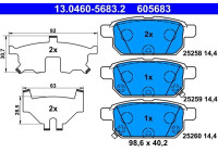 Kit de plaquettes de frein, frein à disque 13.0460-5683.2 ATE