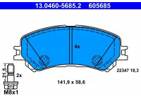 Kit de plaquettes de frein, frein à disque 13.0460-5685.2 ATE