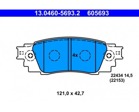 Kit de plaquettes de frein, frein à disque 13.0460-5693.2 ATE