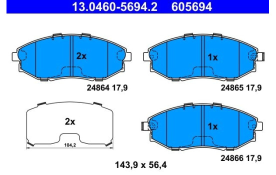 Kit de plaquettes de frein, frein à disque 13.0460-5694.2 ATE